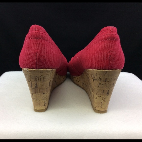 Rampage Canvas Wedge Cork Red - Picture 4 of 6